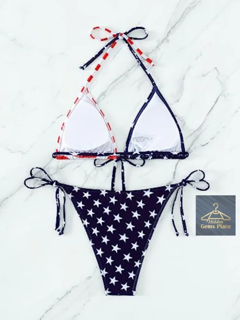 Women's Triangle Halter String Bikini Set Removable Pads